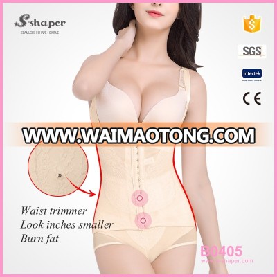 S-SHAPER Sleeveless Bodysuit Shapewear With Open Crotch,Body Slimming Briefer