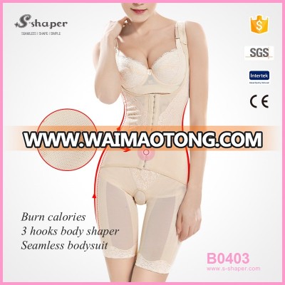 S-SHAPER Ladies Adjustable Body Shaper Lace Magnetic Corset,Open-Bust Full Body Suit